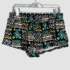Volcom Tribal Print Board Shorts Elastic Waist Surf Swim Size S